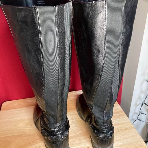 Leslie Extra Wide Calf Distressed Faux Leather Boots Size 7 1/2W - Picture 2 of 6